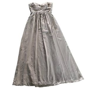 B2 Jasmine Chiffon Strapless Long Evening Dress Size 8 Tan Color